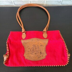 Disney Winnie the Pooh Tigger Red Canvas Tote Handbag Shoulder Bag